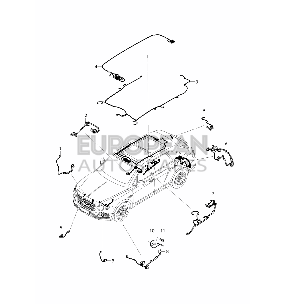 36A971727BE-Bentley WIRING SET FOR FUEL TANK 