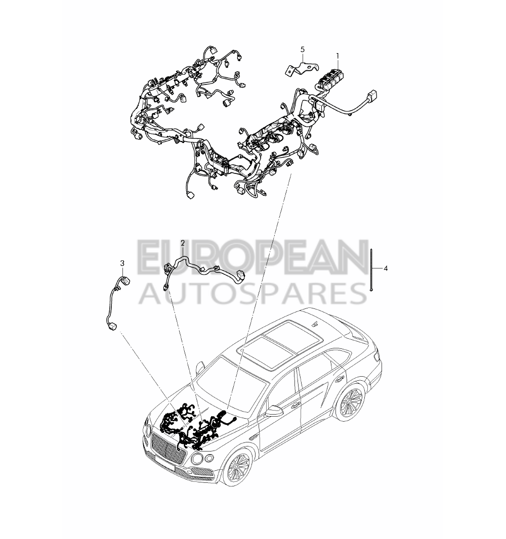 0P2971595BE-Bentley WIRING SET FOR ENGINE    