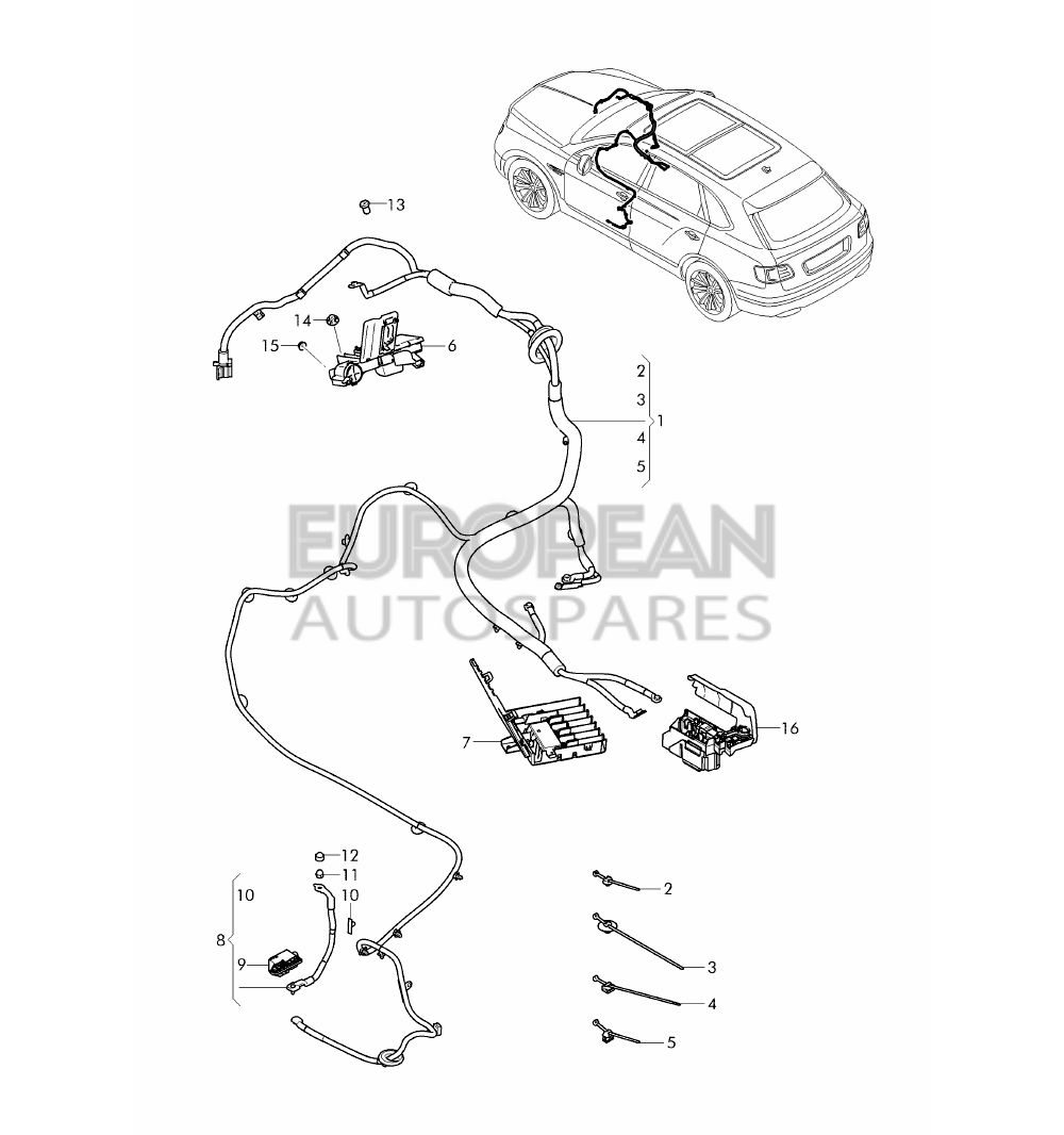 4M2971225AA-Bentley WIRING SET FOR BATTERY + 