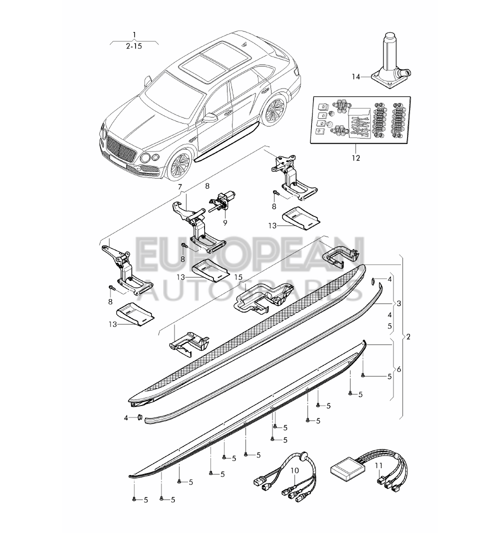 36A071850A-Bentley hinge cover 1 set of securing parts