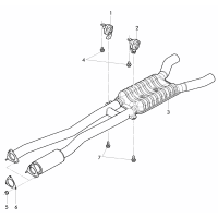 exhaust pipe with exhaust muffler, front